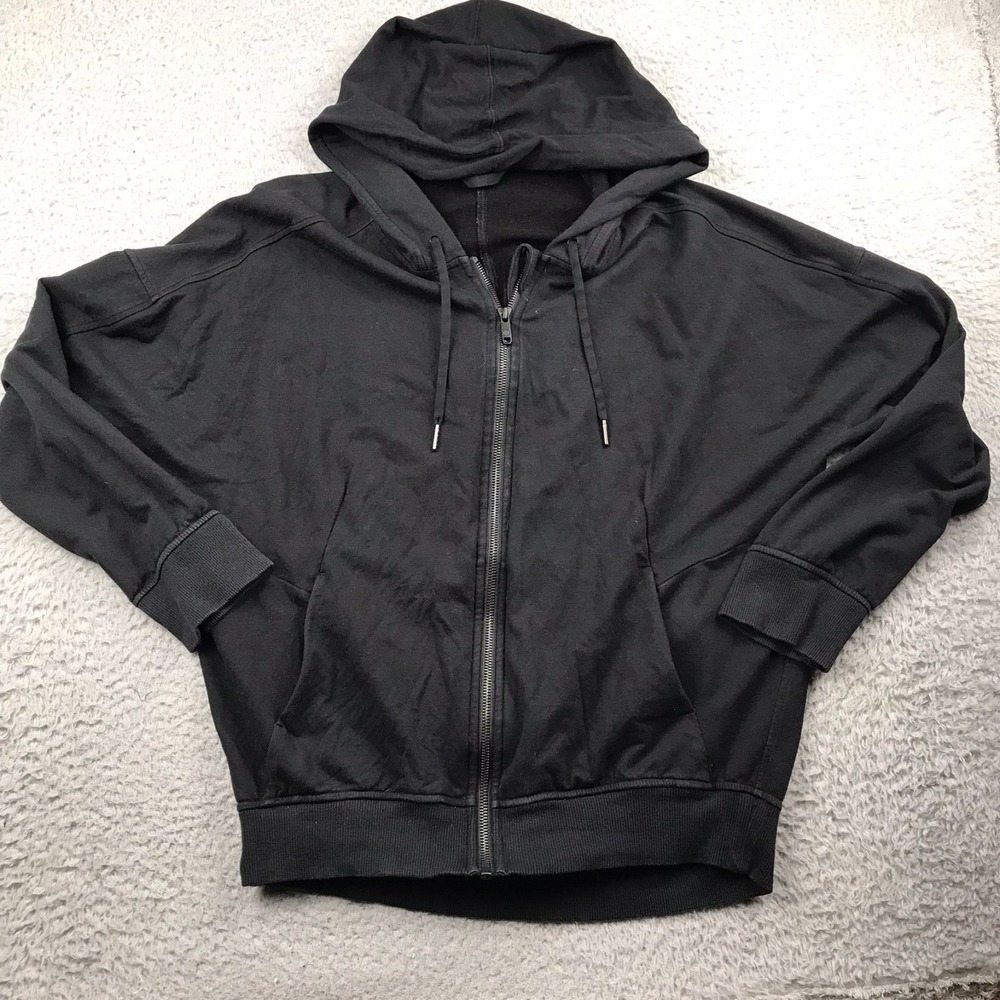 Lululemon Set Aside Zip Hoodie Womens XS/S Black French Terry Cloth Sweater‎
